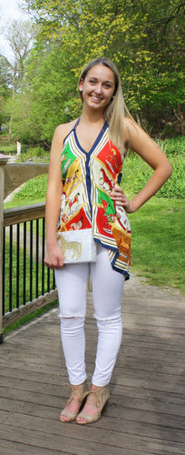 Equestrian Silk Halter Top